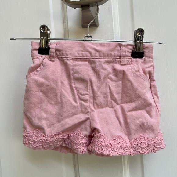 NWOT Nicole Miller 2T Pink Floral Lace Girls Shorts - Picture 1 of 4